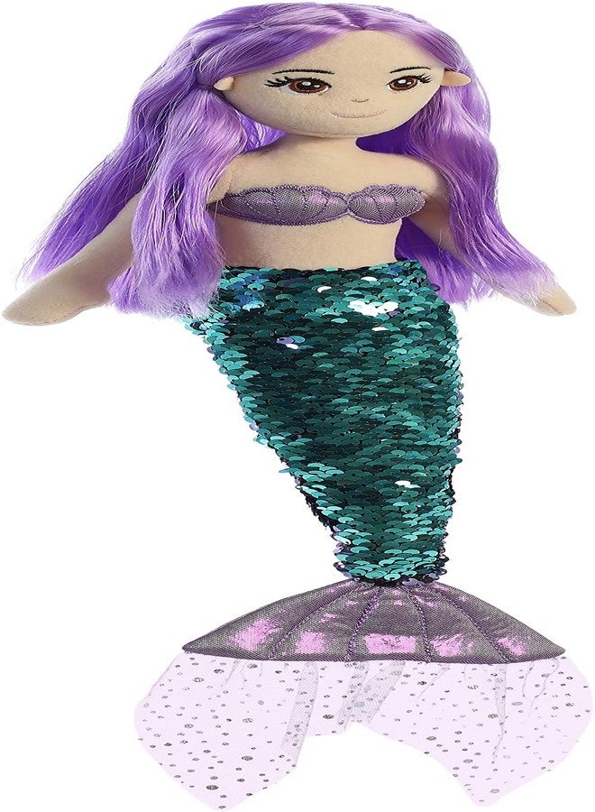 Aurora® Enchanting Sea Sparkles™ Sequin Sparkles™ Jenna Stuffed Doll - Imaginative Play with Magical Companions - Perfect for Kid's Birthdays and Celebrations - Green 18 Inches - Image 5